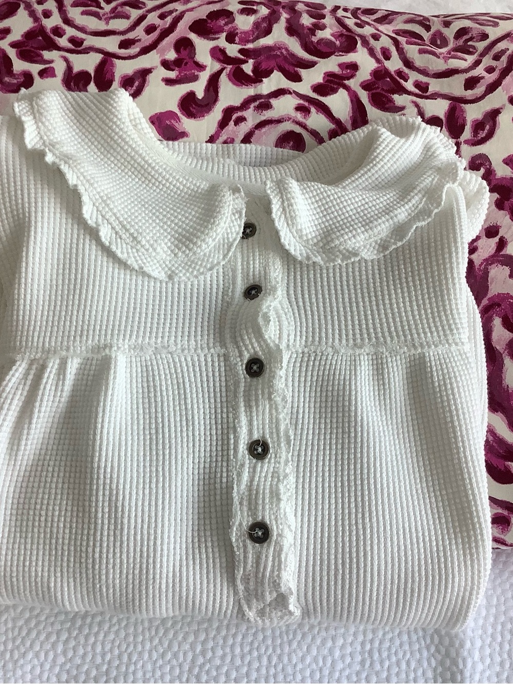 Free People Queen Of Hearts Waffle Thermal Top S - Picture 8 of 8